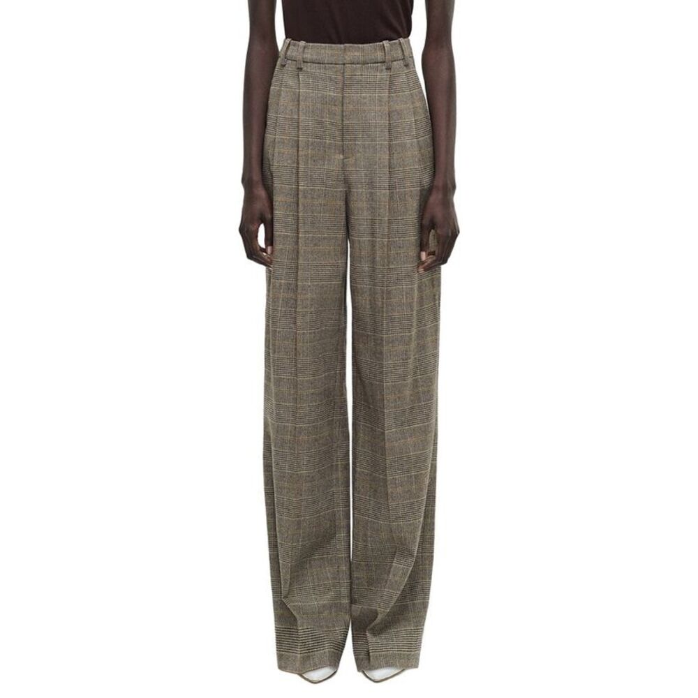 Adam Lippes Womens Macallan Wool-Blend Pant, Brown